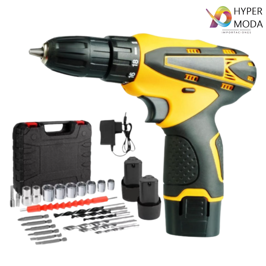 Taladro Amarillo 2 Baterías Redonda Inal